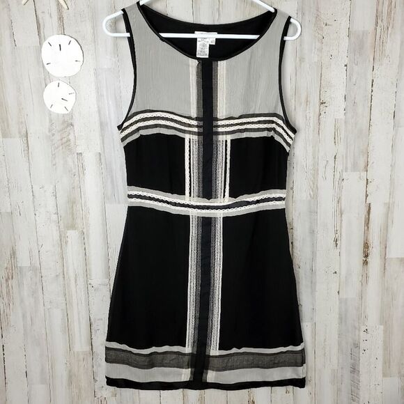 Sophie Max Sleeveless Shift Dress Black Size Large - Picture 1 of 10